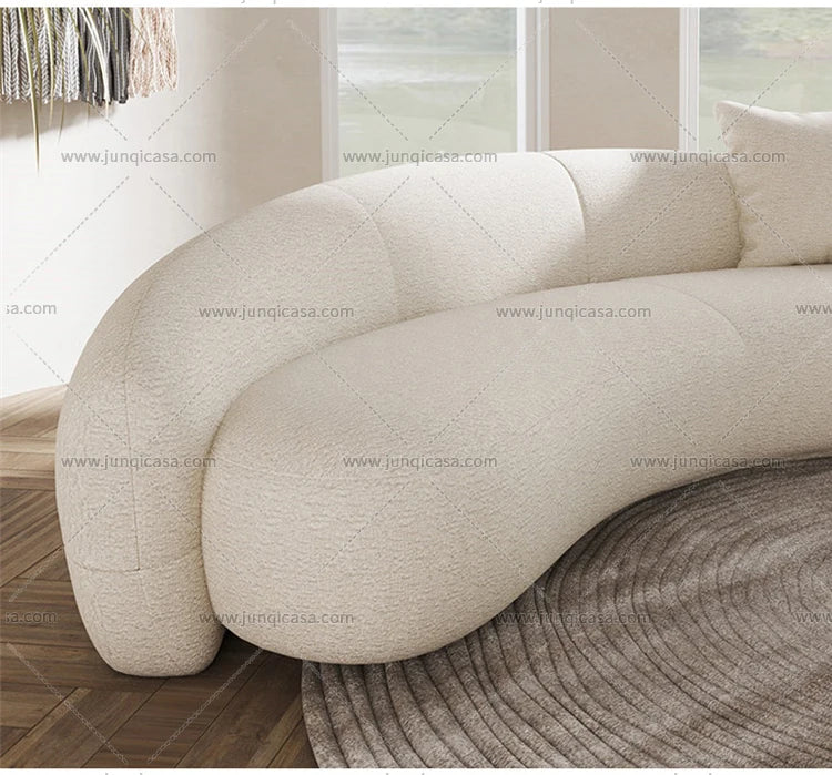 Modern Design Semi Circle Hotel Sofa Round Velvet Fabric Sectional Curved Sofas for Living Room Set