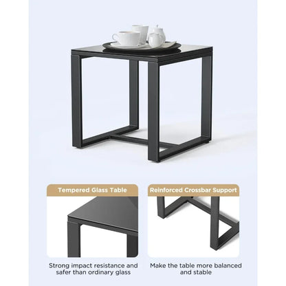 %a Patio Furniture Set Rocking Bistro Set Outdoor Rattan Conversation with Coffee Table for Garden Balcony Backyard