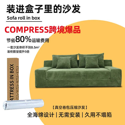 Vacuum Compression Sofa, Sponge One-piece Small Apartment Folding Sofa, Living Room Lazy Sofa
