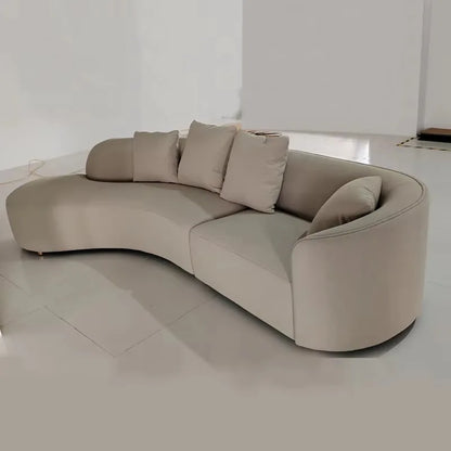 Modern Design Sectional Sofa Set Living Room Hotel Furniture with Curved Modular Velvet Fabric Couch