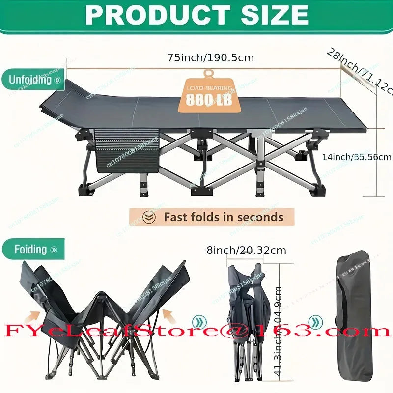 Outdoor Camping Bed Simple Folding Bed Single Office Lunch Break Bed Household
