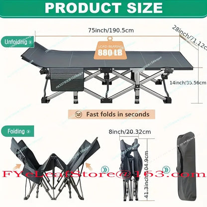 Outdoor Camping Bed Simple Folding Bed Single Office Lunch Break Bed Household