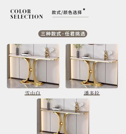 Light luxury entrance table New Chinese  table against the wall Living room Semicircular
