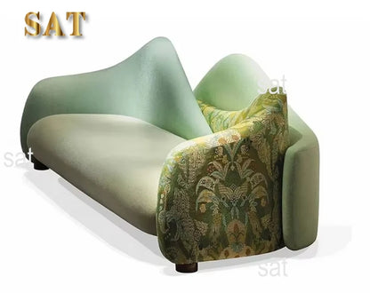 Modern Designer Furniture Luxury Sofas Velvet Fabric Curved Sofa For Home Salon Villa Hotel