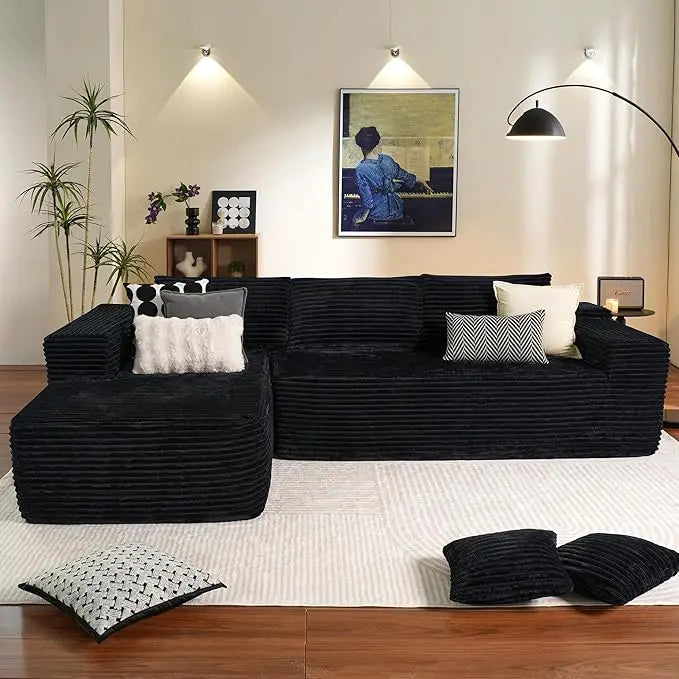 104" Cloud Sectional Couch with L-Shape Chaise,Modern Modular Sofa with Deep Seat, Upholstered Couches for Living Room Bedroom,N