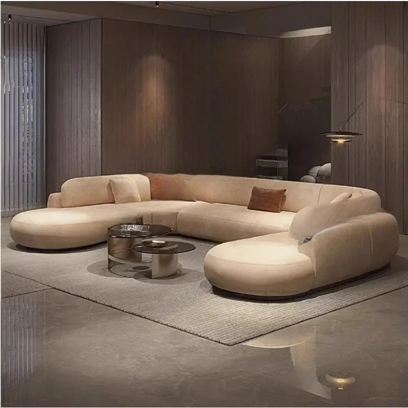 Nouveau canapé en tissu mat incurvé, grand canapé plat, simple et moderne, pour salon, grand ou petit canapé
