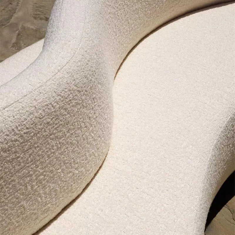 New Design Comfort 6 Seater Fabric White Living Room Curved Sofas Modern Couch Fabric Velvet Sectional Round Sofa