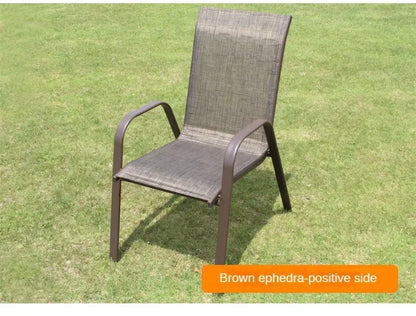 Outdoor Beach Chairs Outdoor Courtyard Balcony Waterproof and Sunscreen Iron Chair Outdoor Furniture Home Leisure Back Armchairs