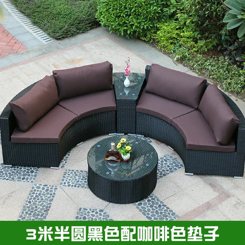 Outdoor round sofa combination rattan chair sofa