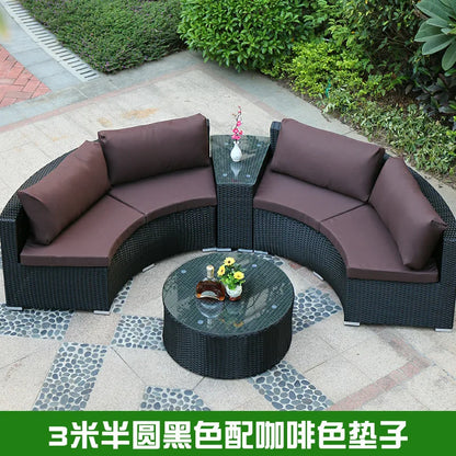 Outdoor round sofa combination rattan chair sofa