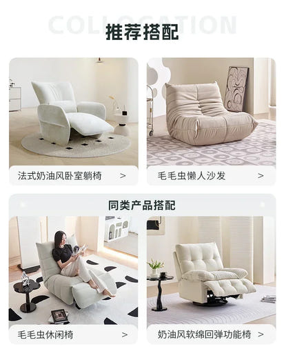 Single-Seat Sofa Stoel Stof Vrijetijdsstoel Woonkamer Licht Luxe Designer Elektrische Functionele Fauteuil