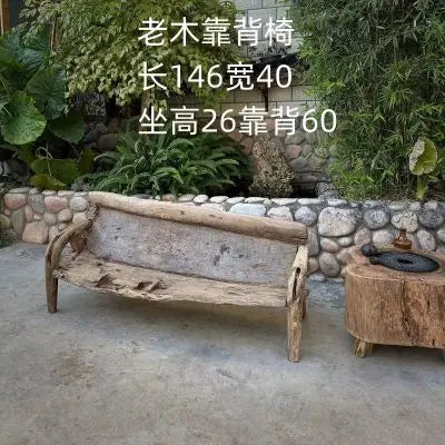 Weathered wood back chair space decoration ornament dead wood chair