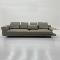 Modern Minimalist Living Room Furniture Microfiber Leather 3 Seat Section Couch Line Fabric Modular Sofa