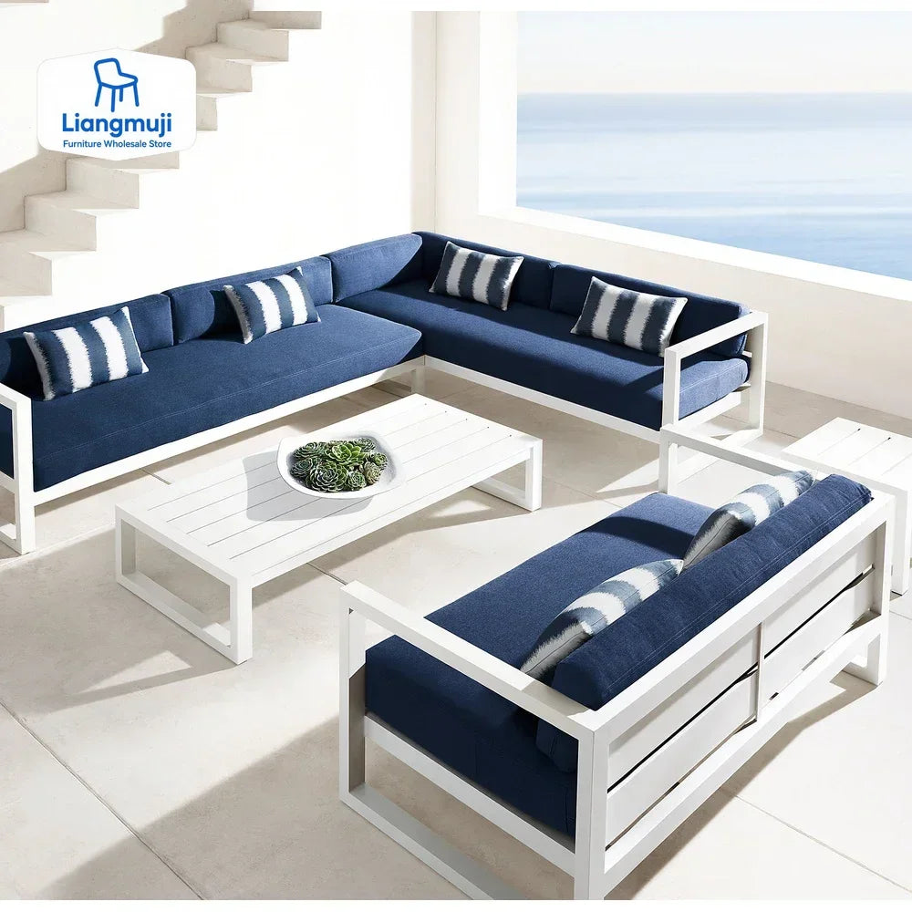 Outdoor Aluminum Alloy Sofa Four Piece Set,Terrace Garden Bar Waterproof Sofa Furniture Set outdoor furniture set sectional sofa