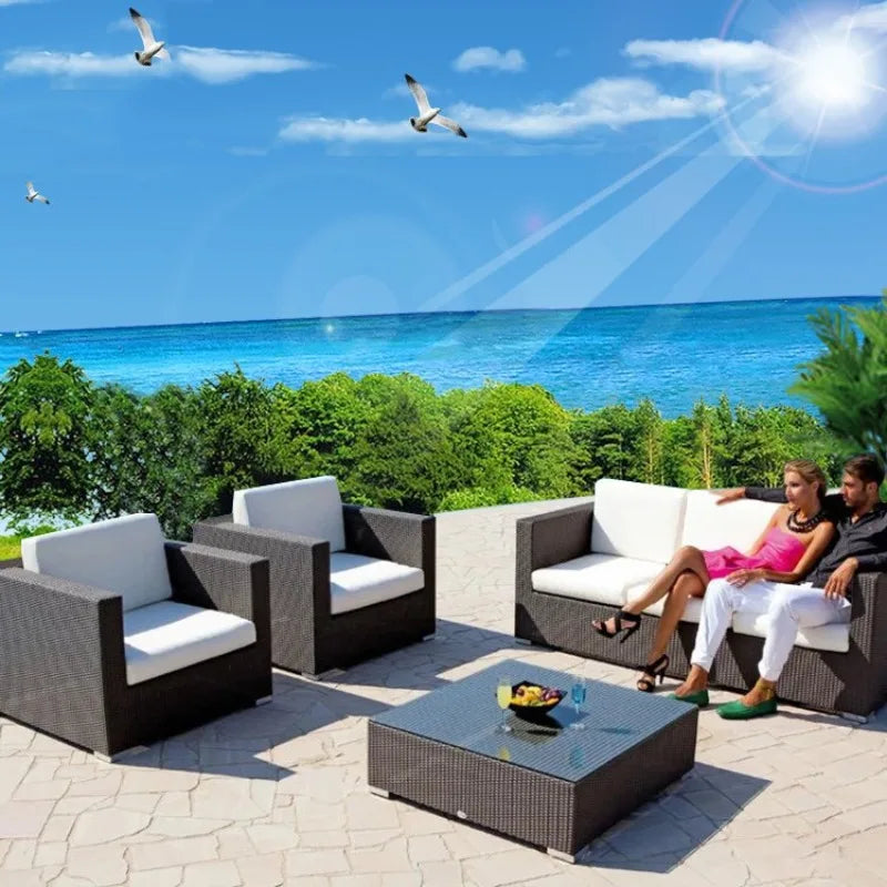 Imitation rattan sofa leisure courtyard garden sun room outdoor outdoor balcony corner waterproof