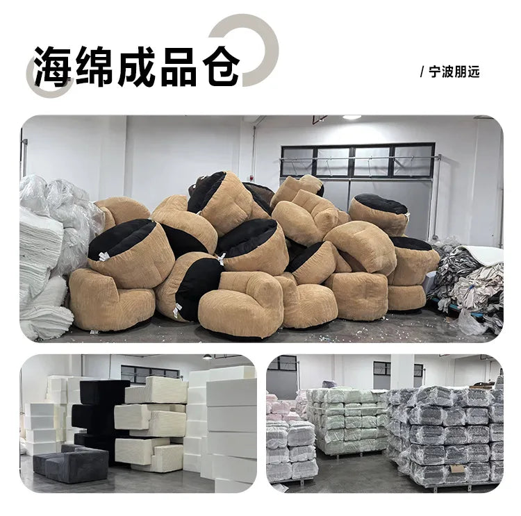 JC Modular Fabric Folding Vacuum Compression Sofa Bed Living Room Sofa Sponge Lazy Frameless Boneless Sofa Chair