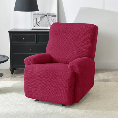 1/2/3 Seater Recliner Sofa Cover Jacquard Solid Color Stretch Couch Coushion Solid Color Sofa Slipcover for Living Room Home