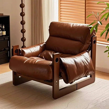 Solid wood sofa chair single chair in living room antique leisure chair