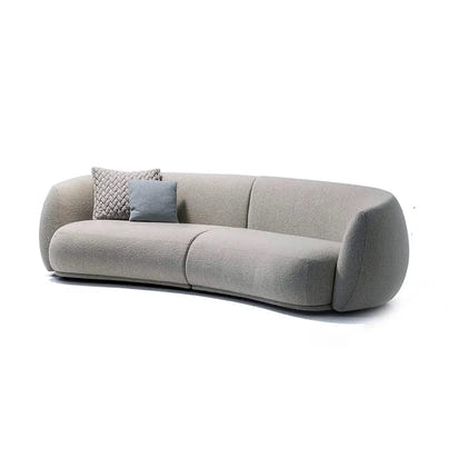 Cream wind special-shaped sofa, Italian minimalist living room cashew fabric curved sofa
