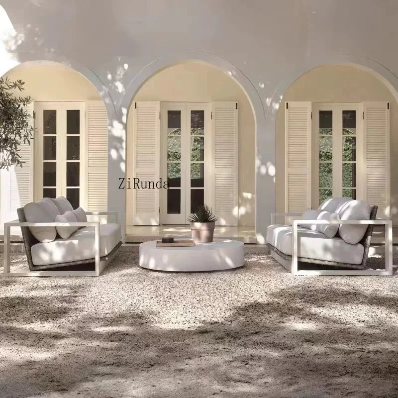 Aluminum alloy outdoor sofa open-air balcony villa courtyard coffee table combination furniture