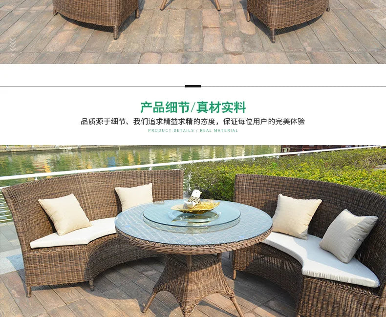 Outdoor rattan chair three-piece balcony leisure rattan table and chair creative rattan chair combination courtyard garden