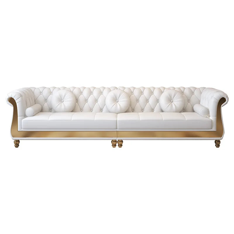 New Design Modern Royal Luxury Chesterfield Leather Sofa Set for Home Hotel Living Room Salon Sofa Furniture