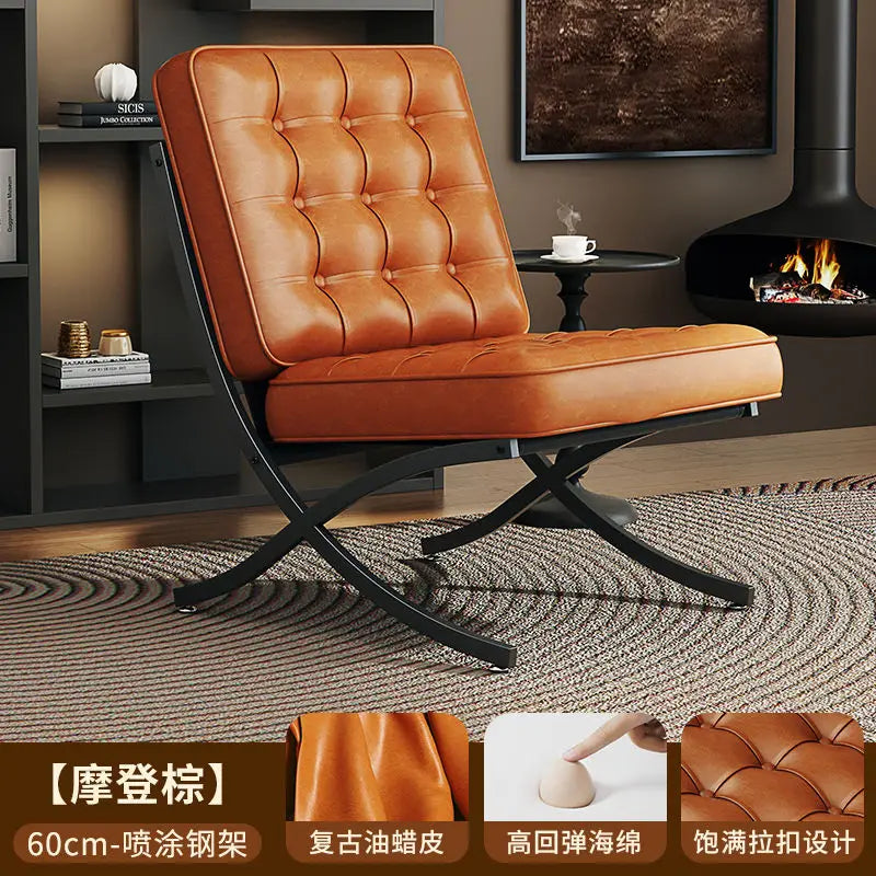 Black Metal Living Room Chairs Balcony Throne Relax Reading Modern Room Decor Fashion Chairs Comfortable Sillones Home Design