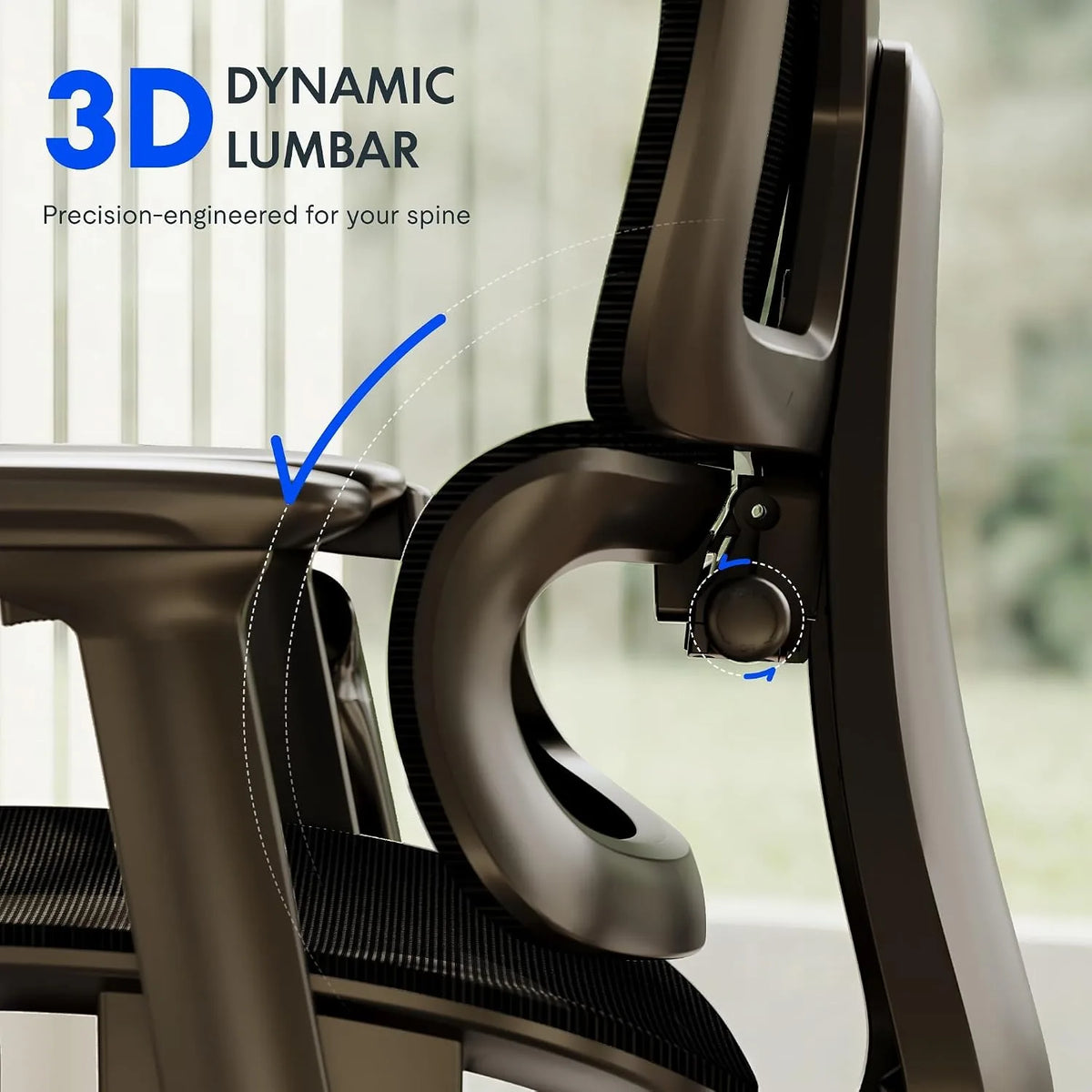 Premium Ergonomic Office Chair,3D Adjustable Armrests,Dynamic Lumbar Support,Recline Tilt & Footrest, Custom