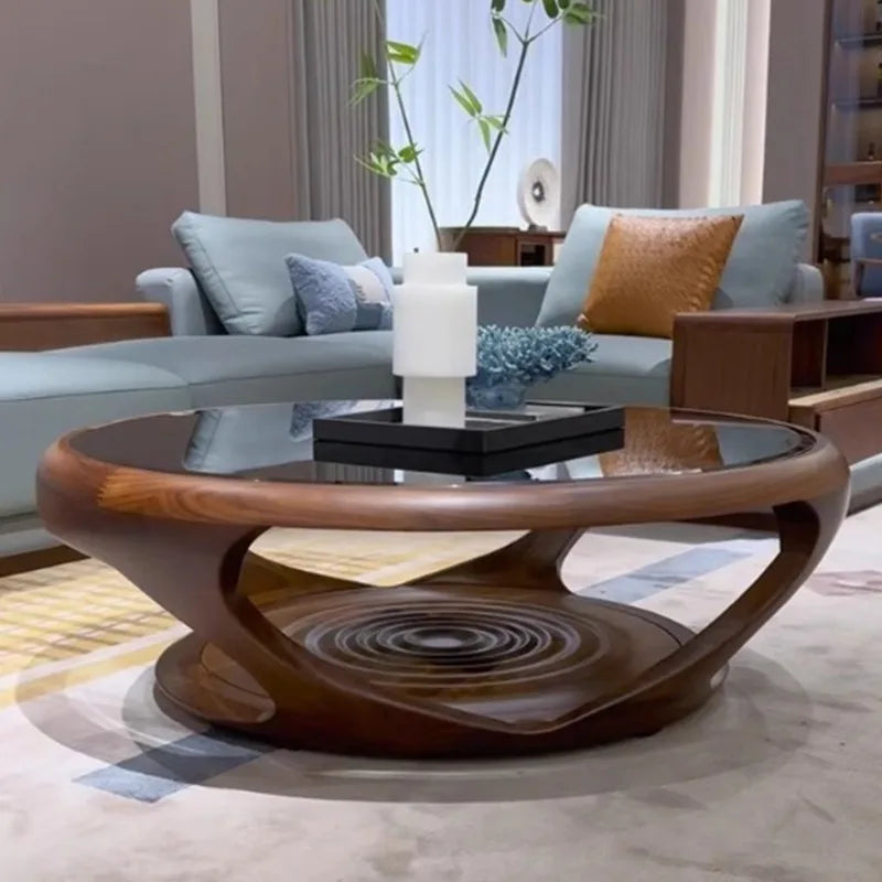 Table basse japonaise en bois massif, minimaliste italien, Table basse de luxe pour salon, Style Wabi-Sabi, meubles de maison créatifs FYCT