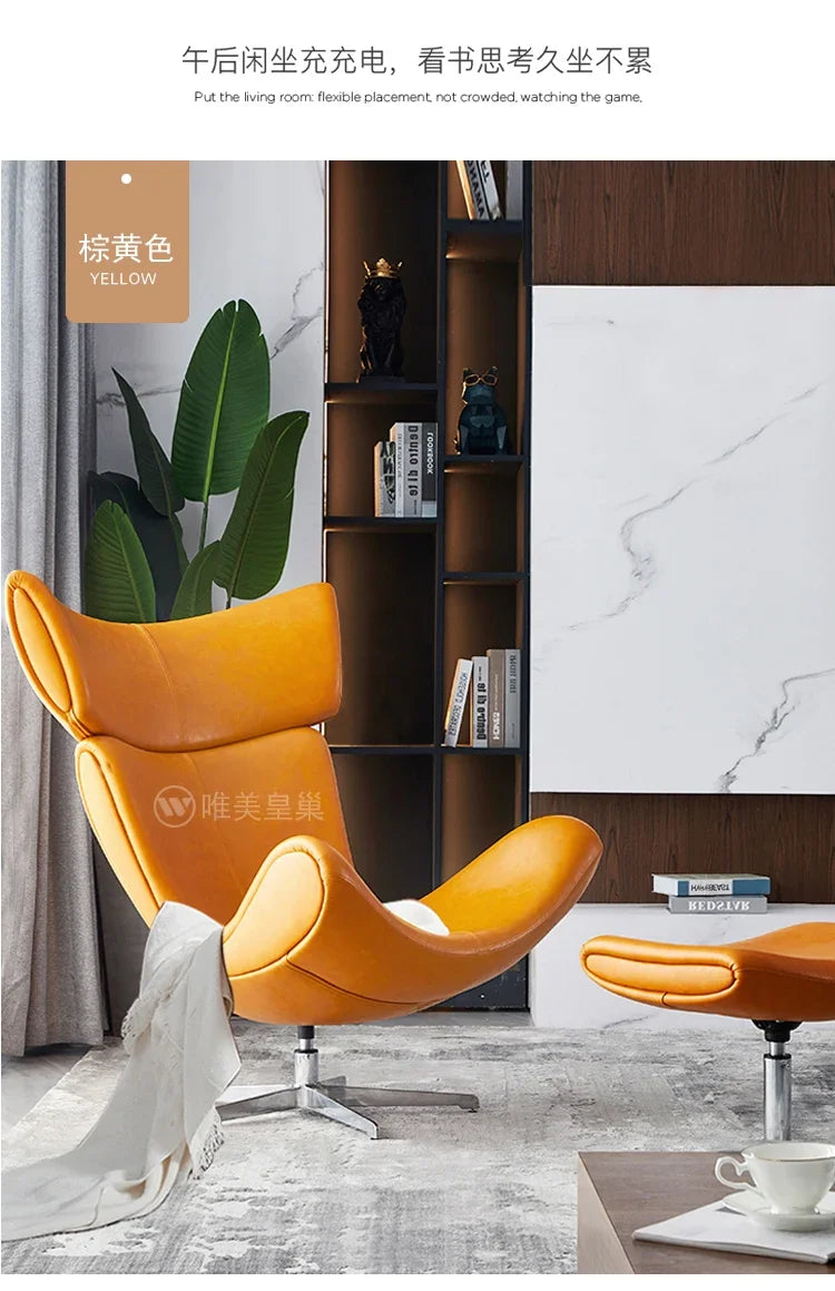 Comfortable Ergonomic Living Room Chairs Modern Leather Nordic Sofa Chairs Designer Recliner Portable Fauteuil Salon Furniture