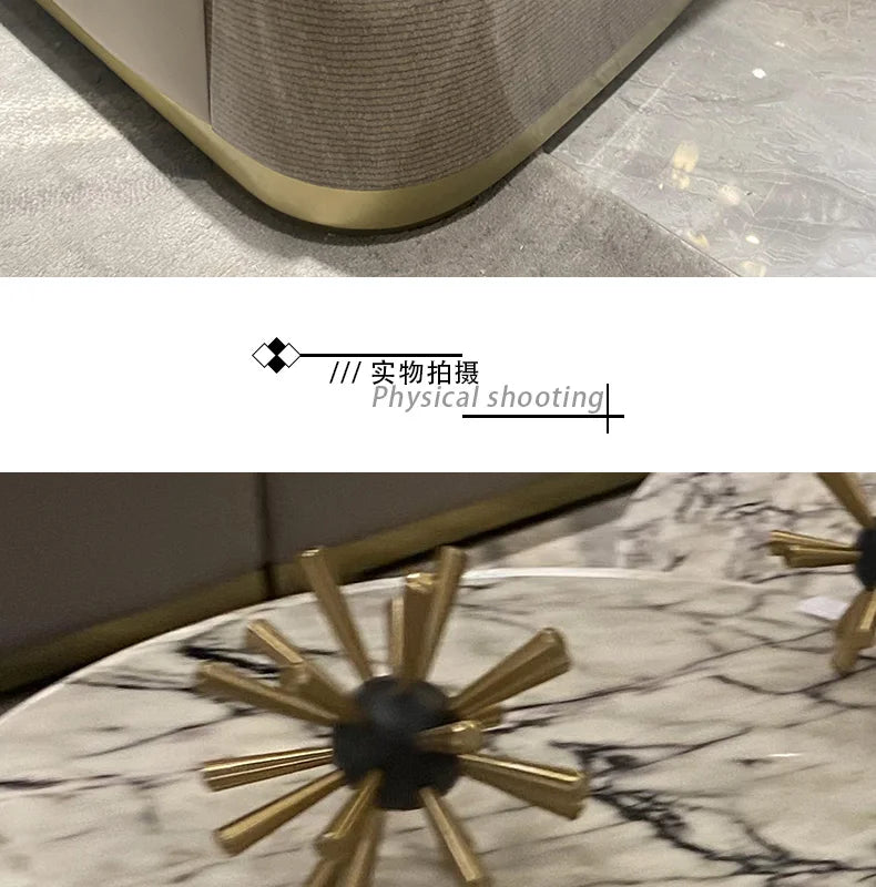 pg55Italian Style Light Luxury Genuine Leather Sofa Villa Living Room Large and Small Suite Combination