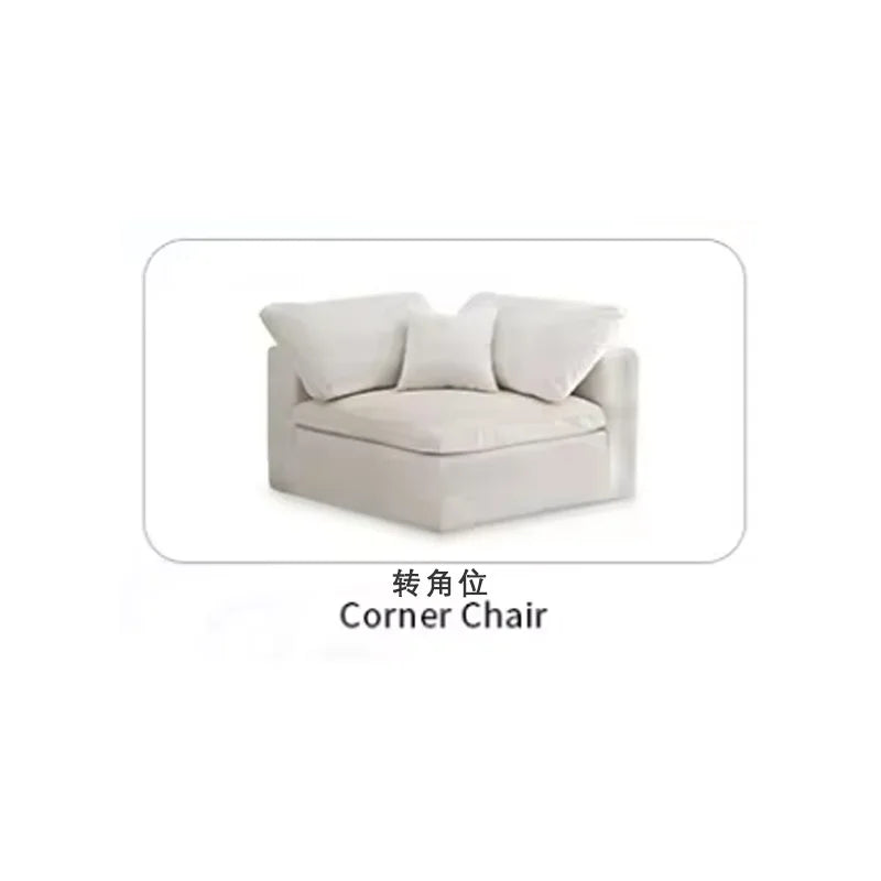 Modern Style Comfortable Coud Couch Living Room Furniture Modular Down Filling Velvet Fabric Sectional Sofa Set