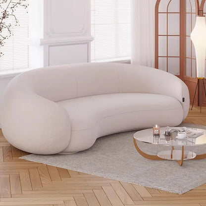 Curved Armchair Living Room Sofas White Designer Modern Minimalist Living Room Sofas Lazy Floor Muebles Lounge Suite Furniture
