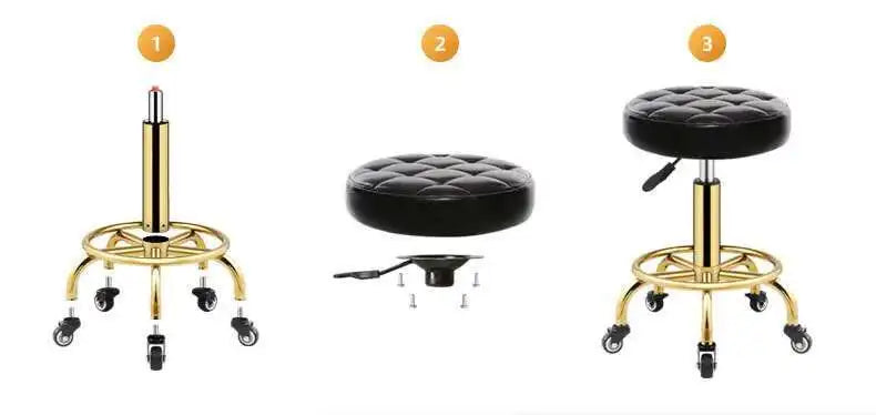 Luxury Rotating Barber Chair for Beauty Salon Modern Metal Movable Backrest Office Chairs Creative Salon Chair for Hair Salon