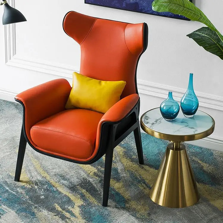 Single sofa chair, modern simple study balcony lazy Internet celebrity live leisure chair, solid wood tiger chair