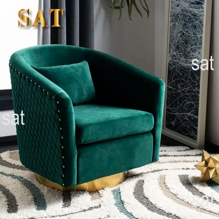 For High Quality Modern Golden Stainless Steel Velvet Fabric Single Sofa High Back Sofa Chair for Home Hotel Furniture