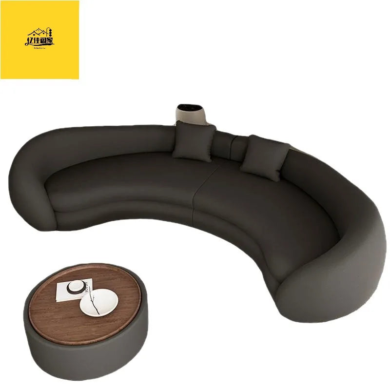 Italian living room small apartment special-shaped designer reception curved sofa