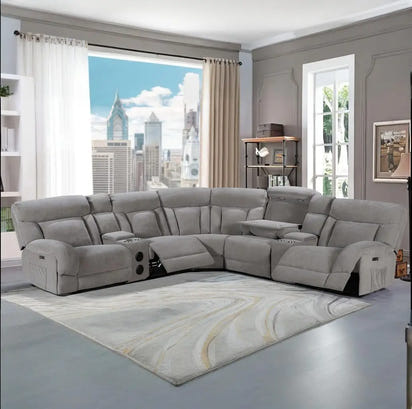 Recliner Sofa Set Hot Selling Modern Design Comfortable Leather Extendable Wood Frame Living Room Furniture Couch 7014
