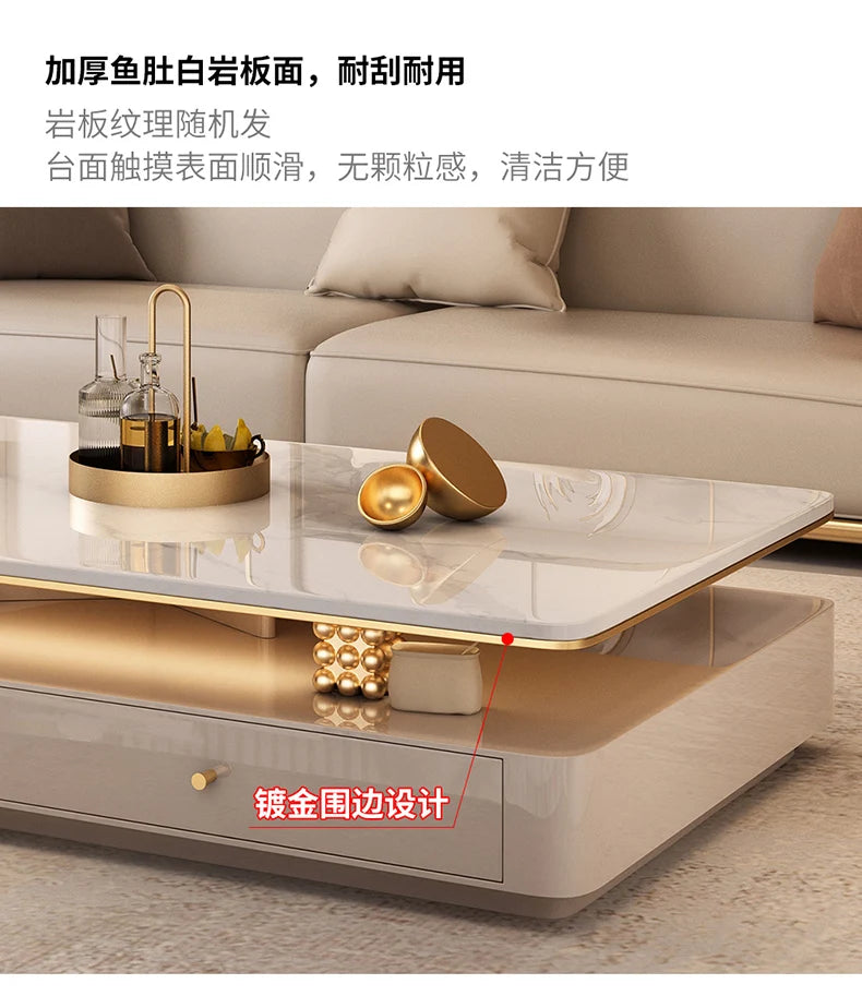 Italian Designer Aesthetic Coffee Table Modern Drawer Unique Luxury Coffee Table Living Room Stolik Kawowy Salon Furniture Home