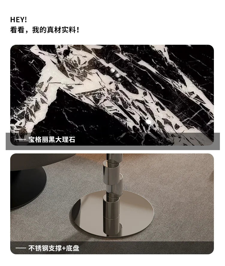 Medieval-Style Napoleon Marble Coffee Table, Designer Model for Home Use, Stainless Steel Corner Table for Living Room, Light Luxury Side Table for Bedroom