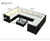 Terrace Modern Garden Sofas Outdoor Combination Courtyard Nordic Garden Sofas Waterproof Pe Rattan Furniture Sofá Jardín MHHYSF