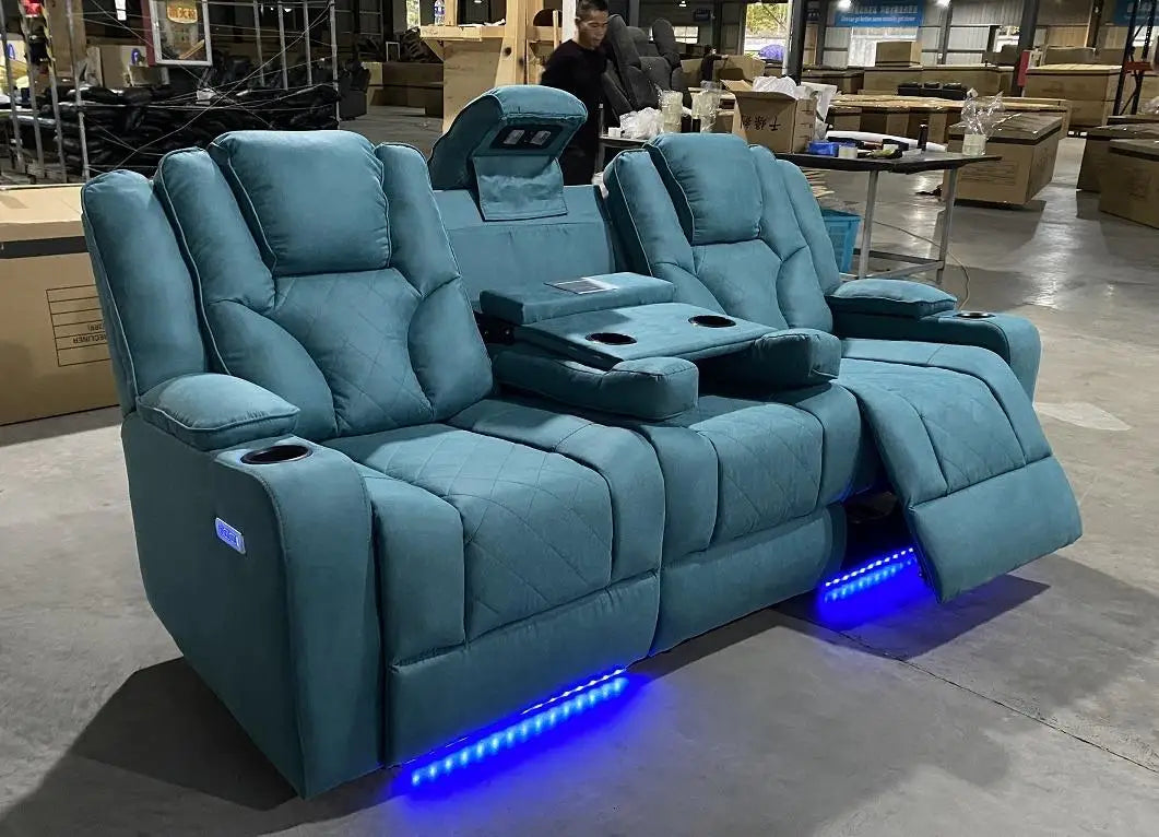 Minimalist Multi-Function LED Light Power Recliner Sofa Modern Home Furniture Electric Recliner Sofa Power Sofa Recliner