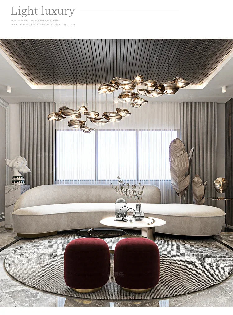 apply Customized modern luxury curved sofa combination leisure hotel villa beauty salon rest area reception hall special-shaped