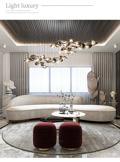 apply Customized modern luxury curved sofa combination leisure hotel villa beauty salon rest area reception hall special-shaped