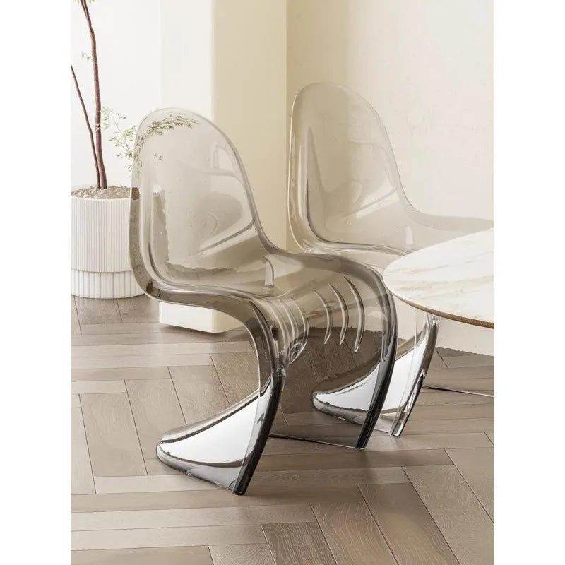 Acrylic transparent chair simple household light luxury high-end dining table chair makeup chair Pan Dong chair