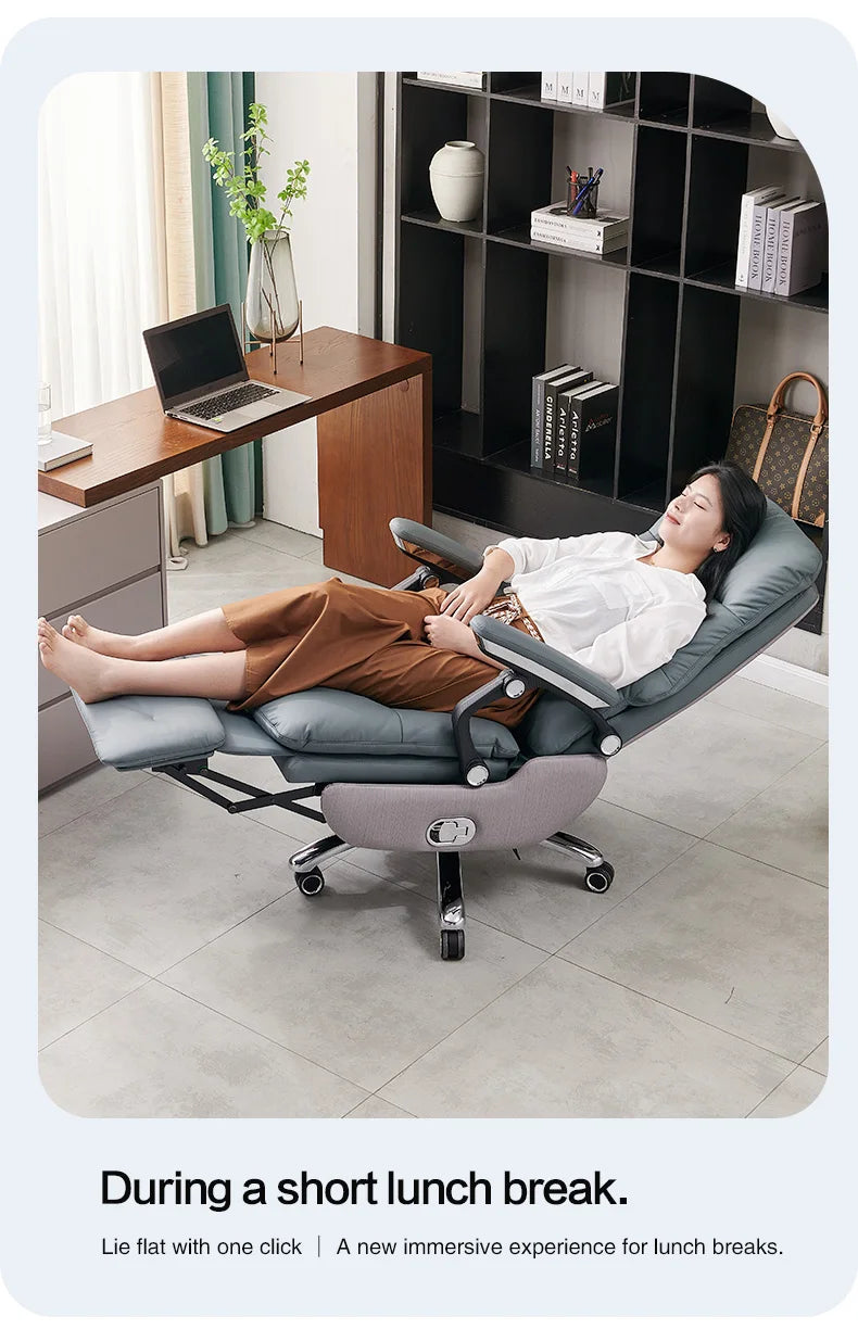 Modern Home Office Executive Chair with Linkage Armrests Relaxation Function Comfortable Workstation Chair