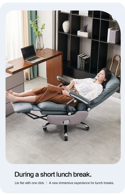 Modern Home Office Executive Chair with Linkage Armrests Relaxation Function Comfortable Workstation Chair