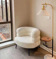 Internet celebrity backrest sofa lamb wool lazy sofa chair living room bedroom cloakroom casual makeup chair dresser chair