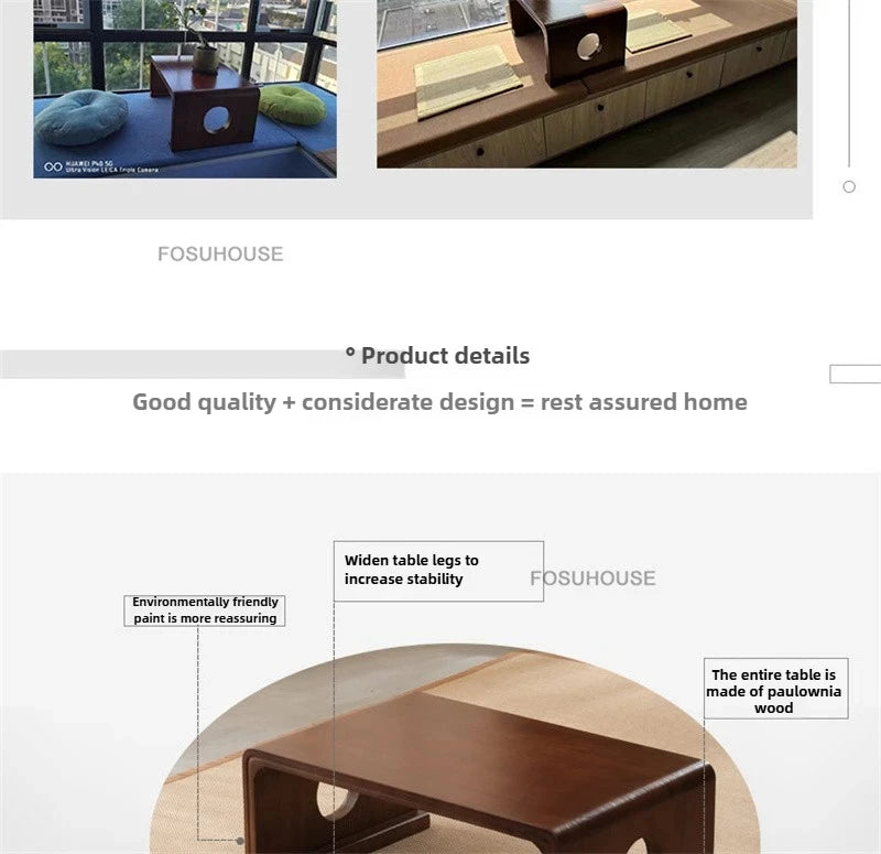 Japanese Solid Wood Coffee Table for Living Room Furniture Sofa Side Table Light Luxury Minimalist Household Window Small Table