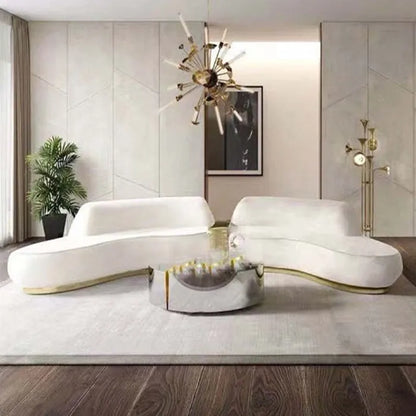 ZMLhigh-end beauty salon club stainless steel curved sofa modern light luxury metal clothing store sofa